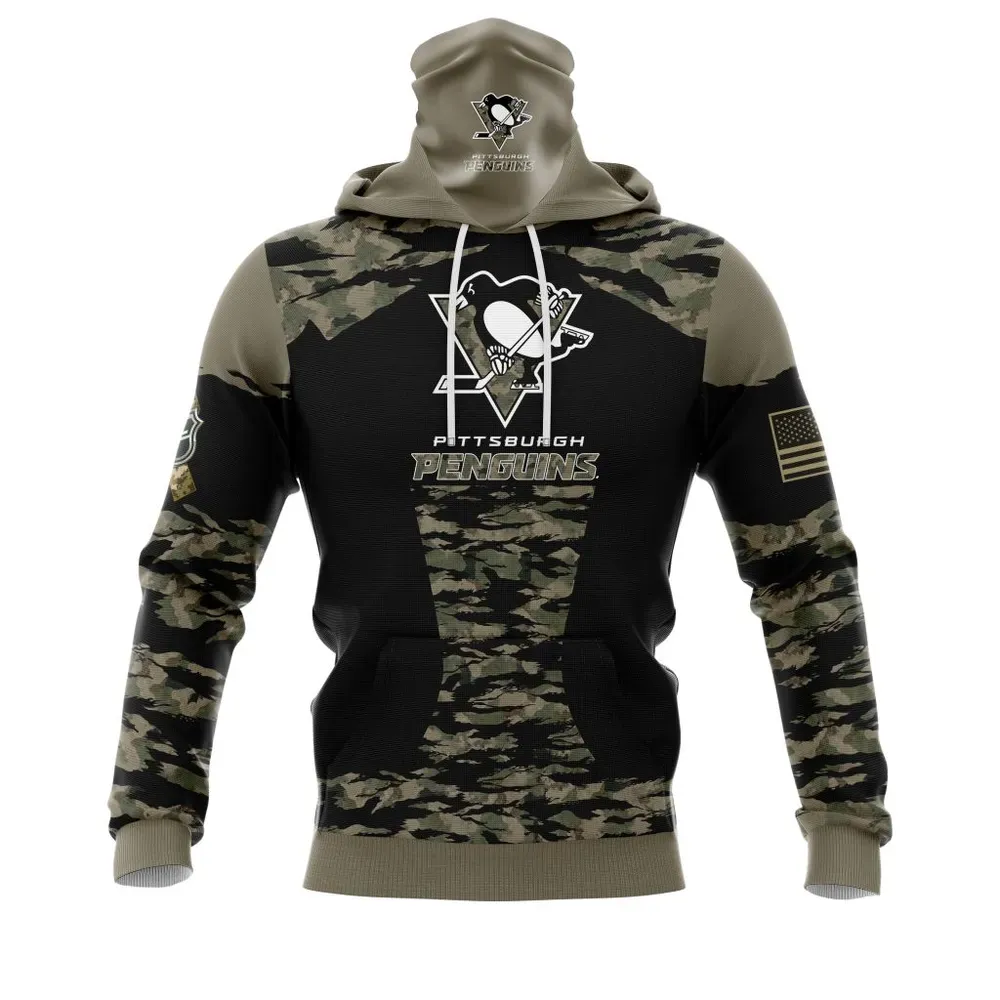 Pittsburgh Penguins | Honors Veterans And Military Members Mask Hoodie