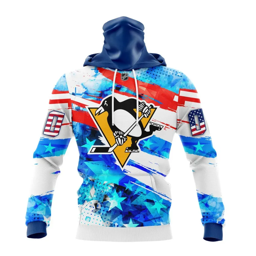 Pittsburgh Penguins | Special Concept For Independence Day St2201 Mask Hoodie