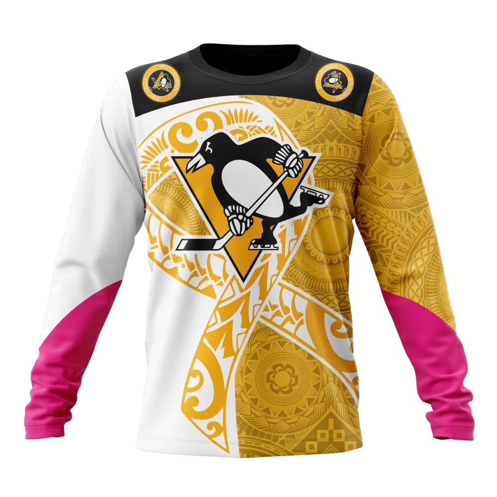 Pittsburgh Penguins | Specialized Samoa Fights Cancer Jersey Long Sleeved Sweatshirt 