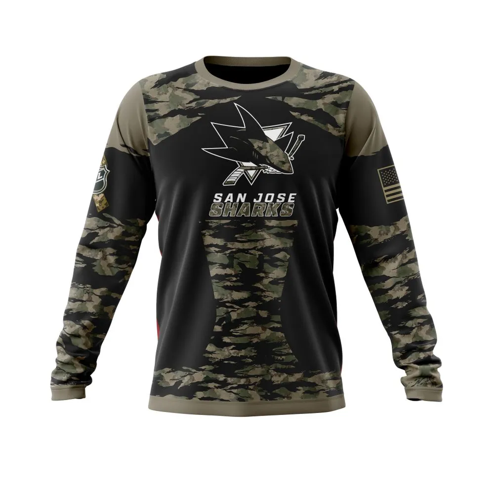 San Jose Sharks | Honors Veterans And Military Members Long Sleeved Sweatshirt 