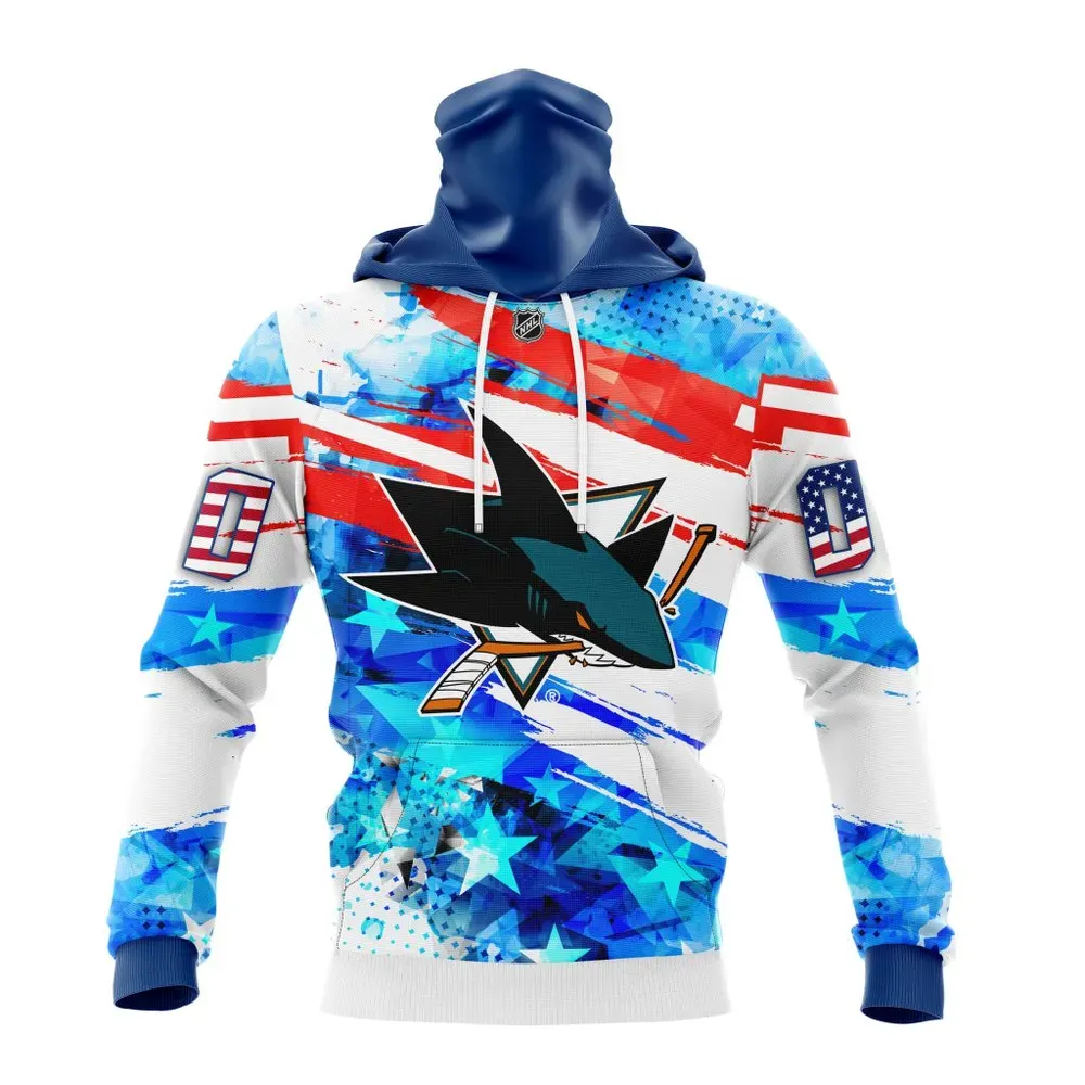 San Jose Sharks | Special Concept For Independence Day St2201 Mask Hoodie