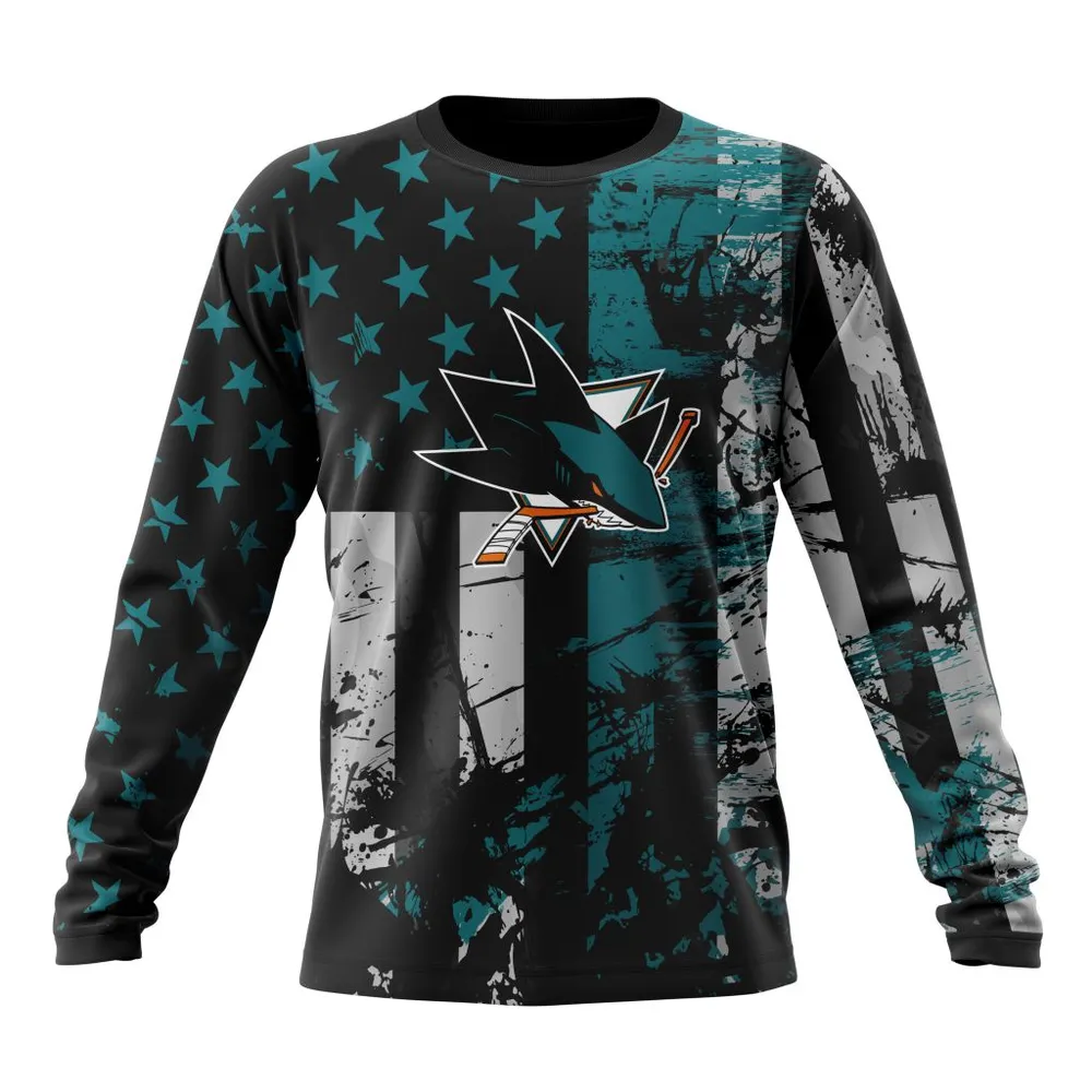 San Jose Sharks | Specialized Jersey For America Long Sleeved Sweatshirt 