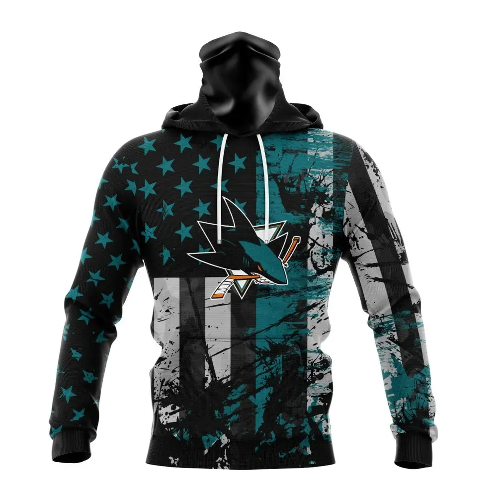 San Jose Sharks | Specialized Jersey For America Mask Hoodie