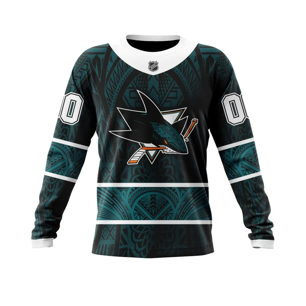 San Jose Sharks | Specialized Native With Samoa Culture V0222 Long Sleeved Sweatshirt 