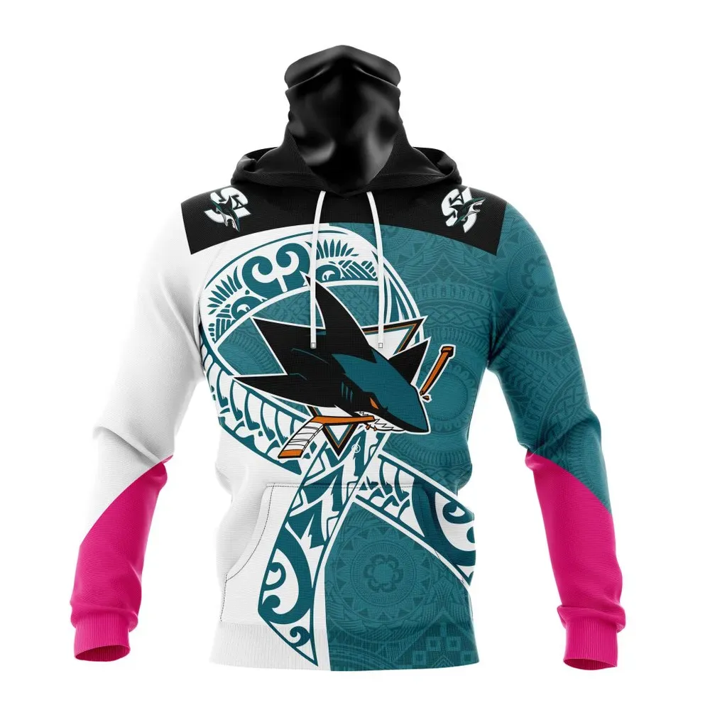 San Jose Sharks | Specialized Samoa Fights Cancer Jersey Mask Hoodie