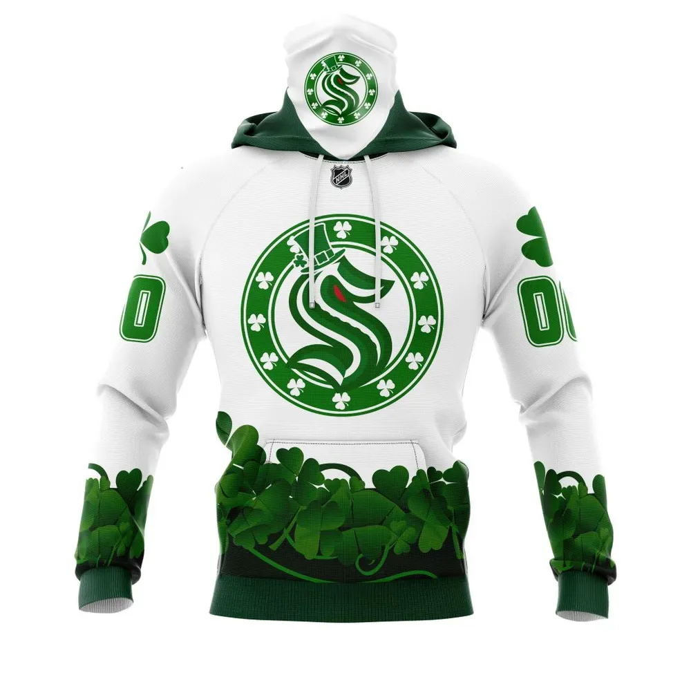 Seattle Kraken | Happy St.Patrick Days Jersey V0522 Mask Hoodie