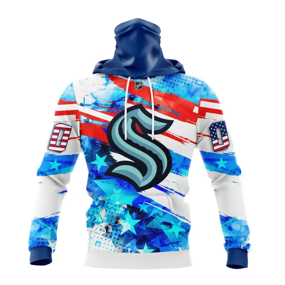 Seattle Kraken | Special Concept For Independence Day St2201 Mask Hoodie