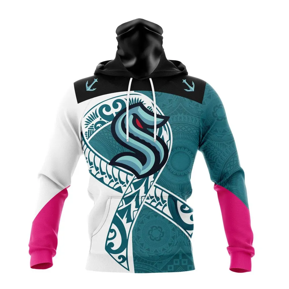 Seattle Kraken | Specialized Samoa Fights Cancer Jersey Mask Hoodie