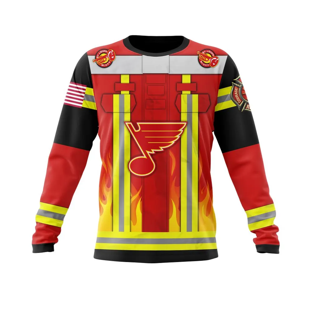 St. Louis Blues Honnor Firefighter Uniform V0622 Long Sleeved Sweatshirt 