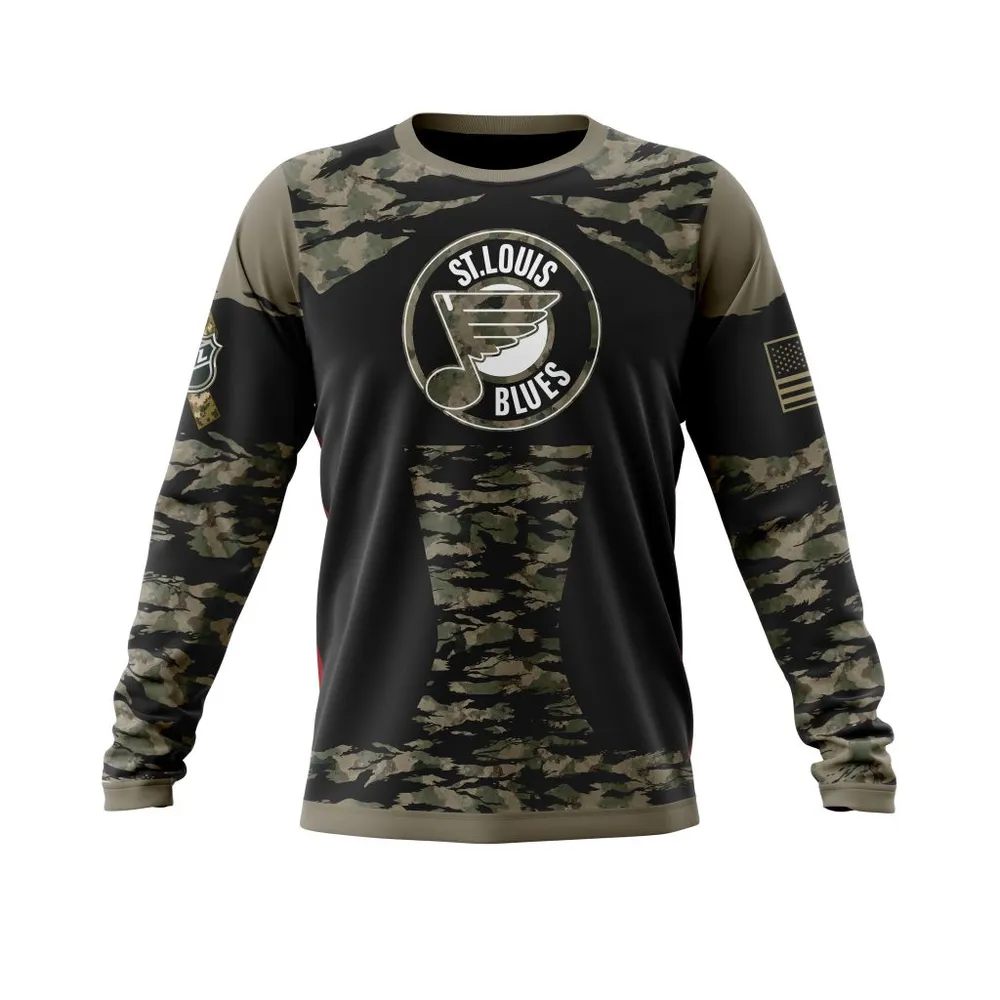 St. Louis Blues | Honors Veterans And Military Members Long Sleeved Sweatshirt 