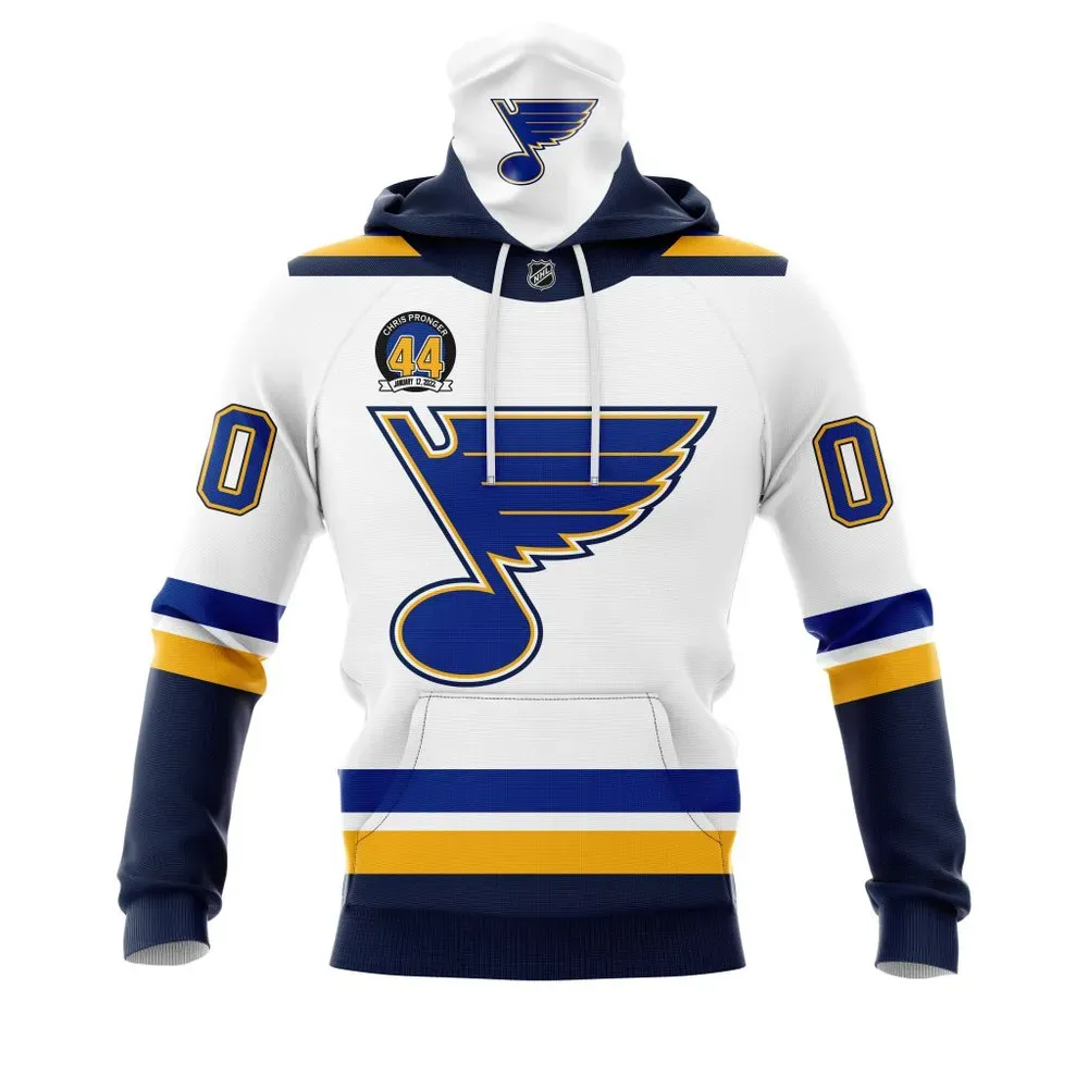 St Louis Blues Special Chris Pronger Jersey Retirement | Personalized Name & Number Mask Hoodie