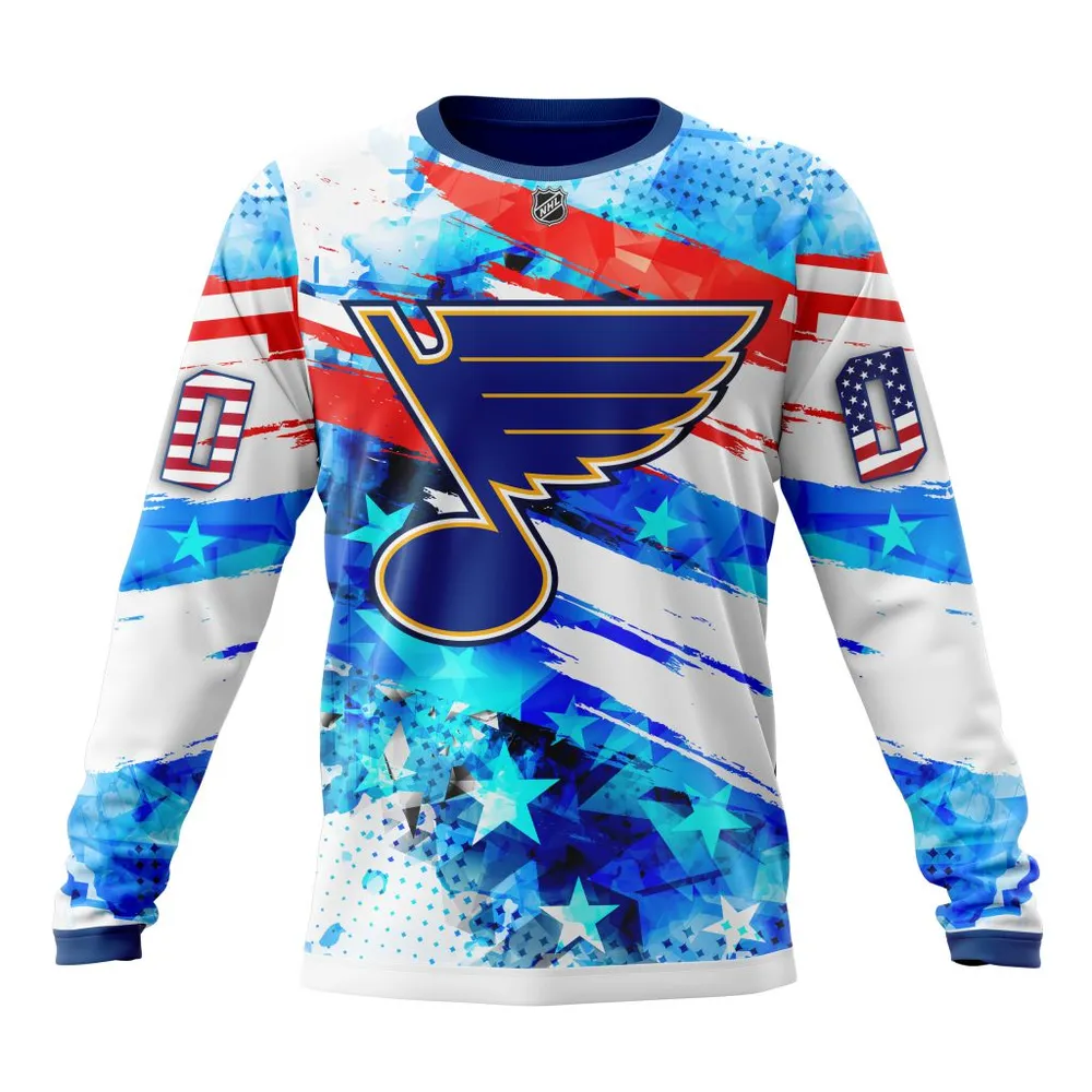 St Louis Blues | Special Concept For Independence Day St2201 Long Sleeved Sweatshirt 