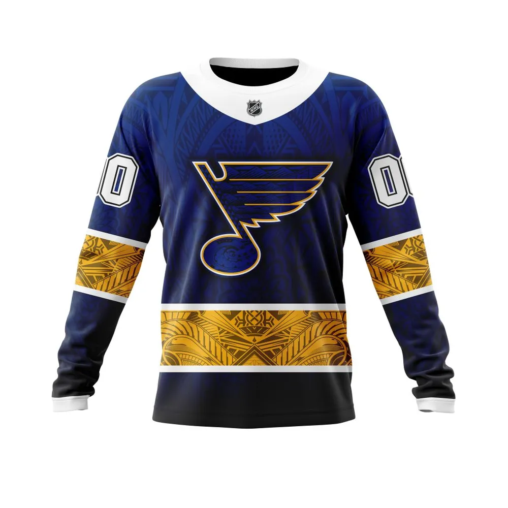 St. Louis Blues | Specialized Native With Samoa Culture V0222 Long Sleeved Sweatshirt 