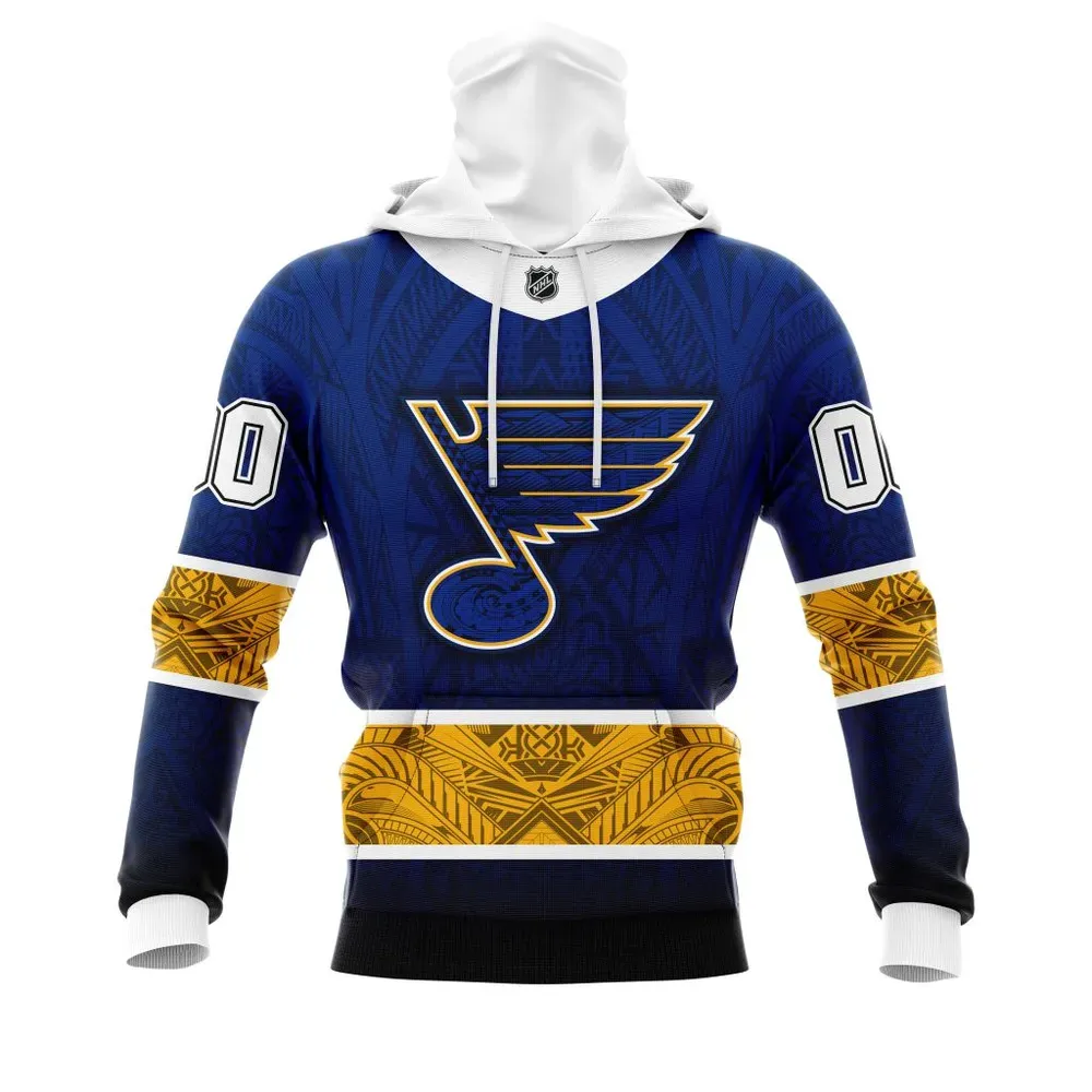 St. Louis Blues | Specialized Native With Samoa Culture V0222 Mask Hoodie