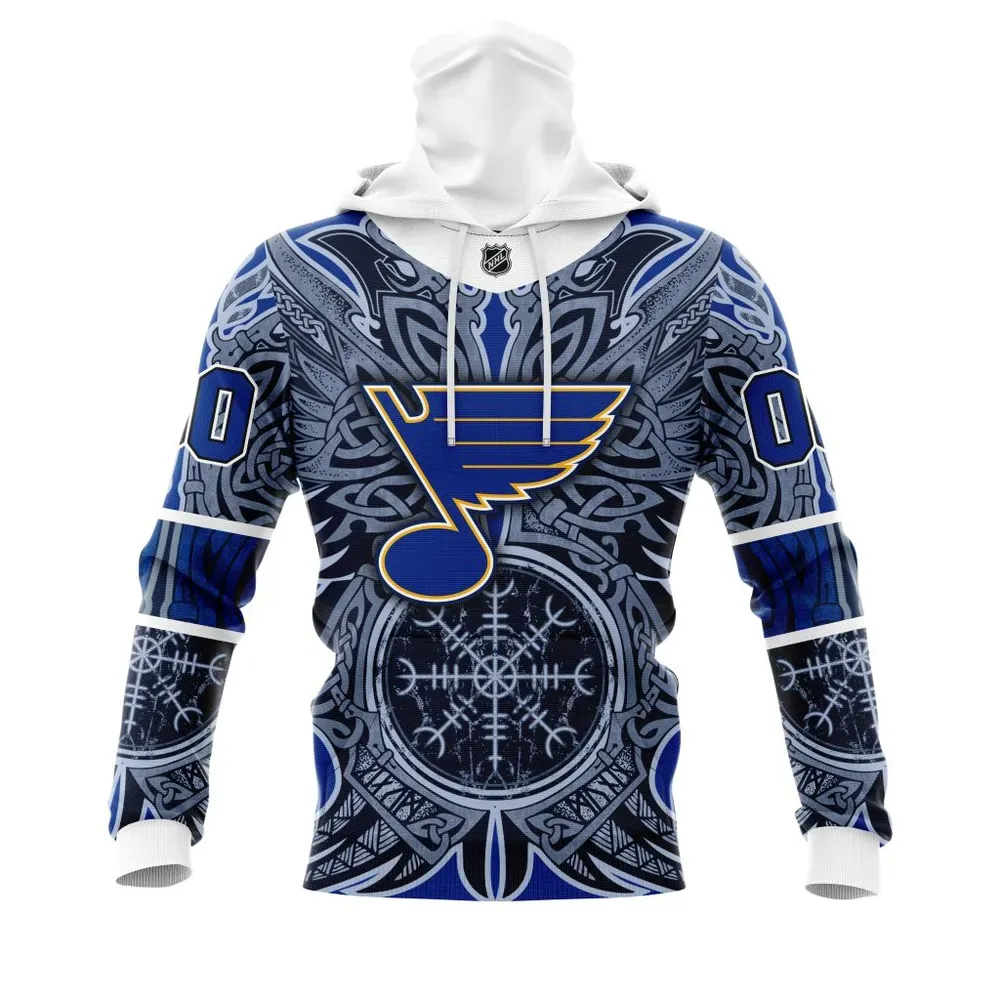 St Louis Blues | Specialized Norse Viking Symbols St2201 Mask Hoodie