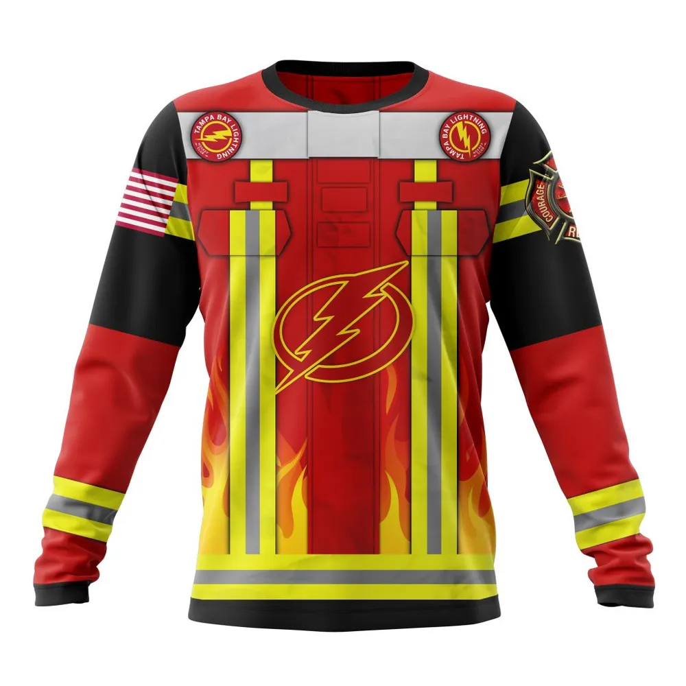 Tampa Bay Lightning Honnor Firefighter Uniform V0622 Long Sleeved Sweatshirt 