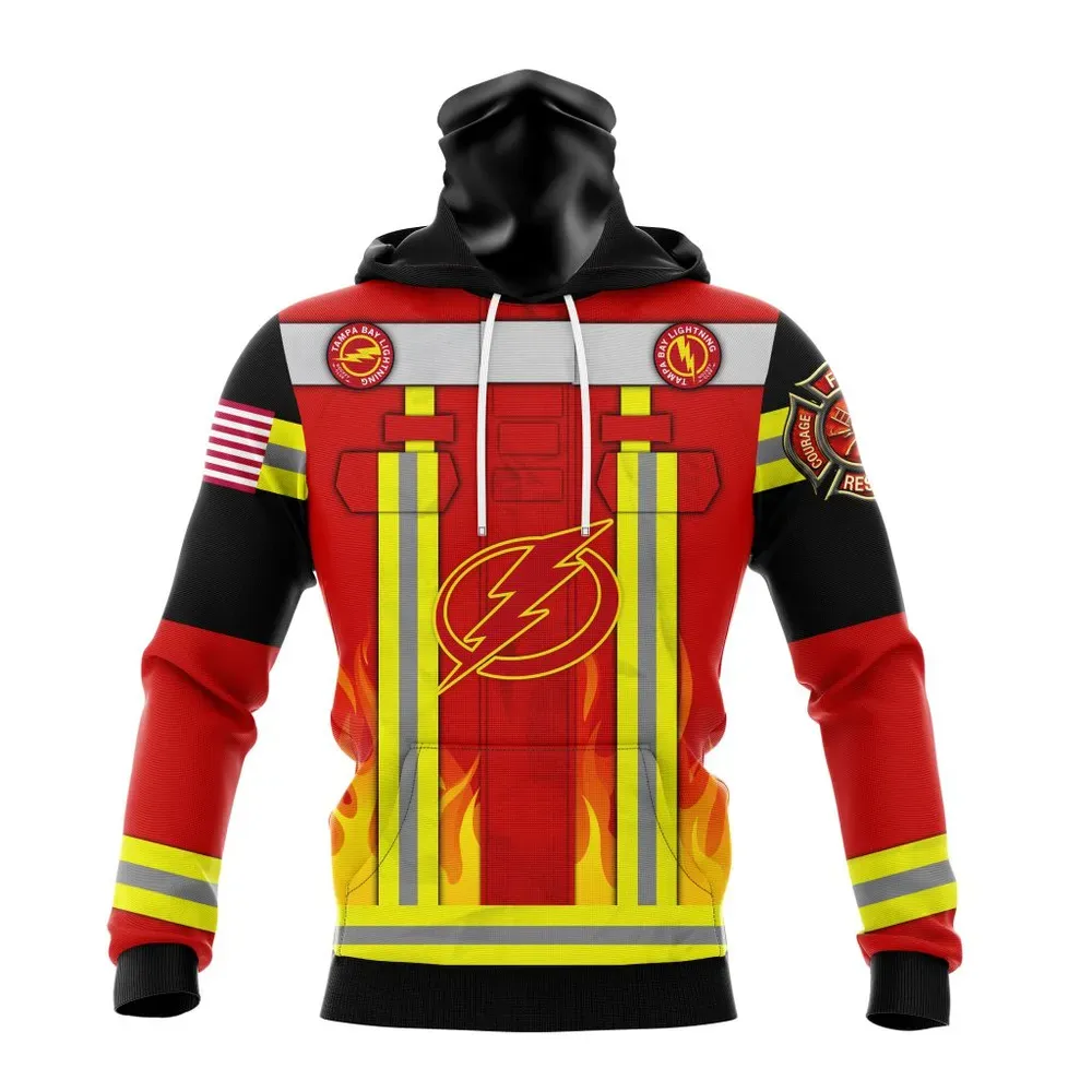 Tampa Bay Lightning Honnor Firefighter Uniform V0622 Mask Hoodie