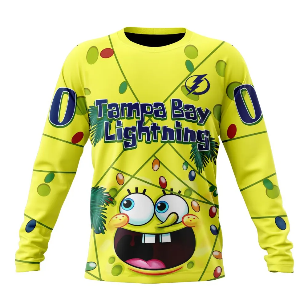 Tampa Bay Lightning | Specialized Jersey With Spongebob V0122 Long Sleeved Sweatshirt 