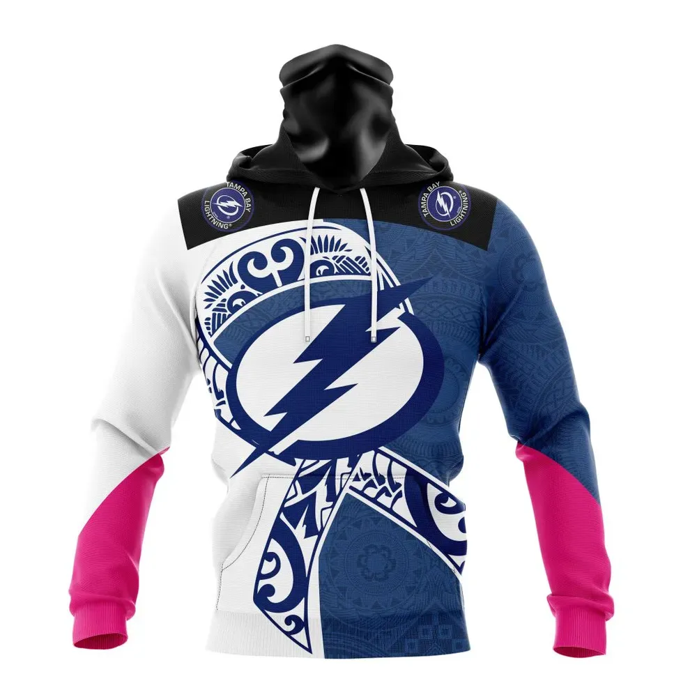 Tampa Bay Lightning | Specialized Samoa Fights Cancer Jersey Mask Hoodie