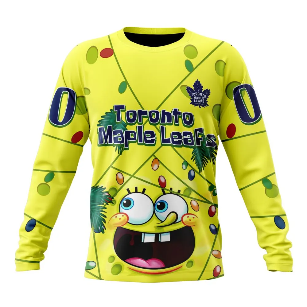 Toronto Maple Leafs Specialized Jersey With Spongebob V0122 Long Sleeved Sweatshirt 