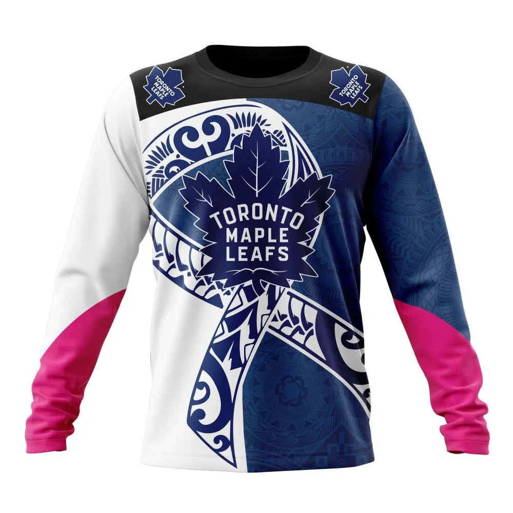 Toronto Maple Leafs Specialized Samoa Fights Cancer Jersey Long Sleeved Sweatshirt 