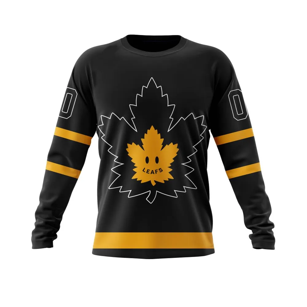 Toronto Maple Leafs X Drew House Premier Reversible Black Long Sleeved Sweatshirt 