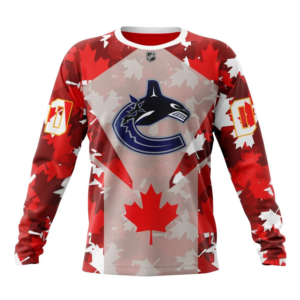 Vancouver Canucks | Special Concept For Canada Day St2201 Long Sleeved Sweatshirt 