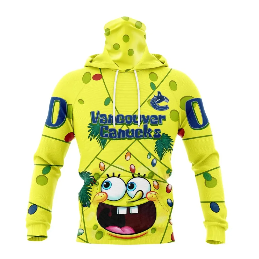 Vancouver Canucks Specialized Jersey With Spongebob V0122 Mask Hoodie