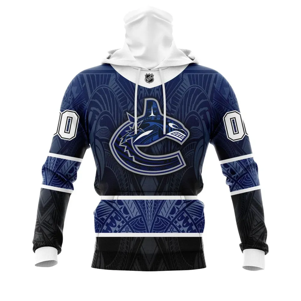 Vancouver Canucks | Specialized Native With Samoa Culture V0222 Mask Hoodie