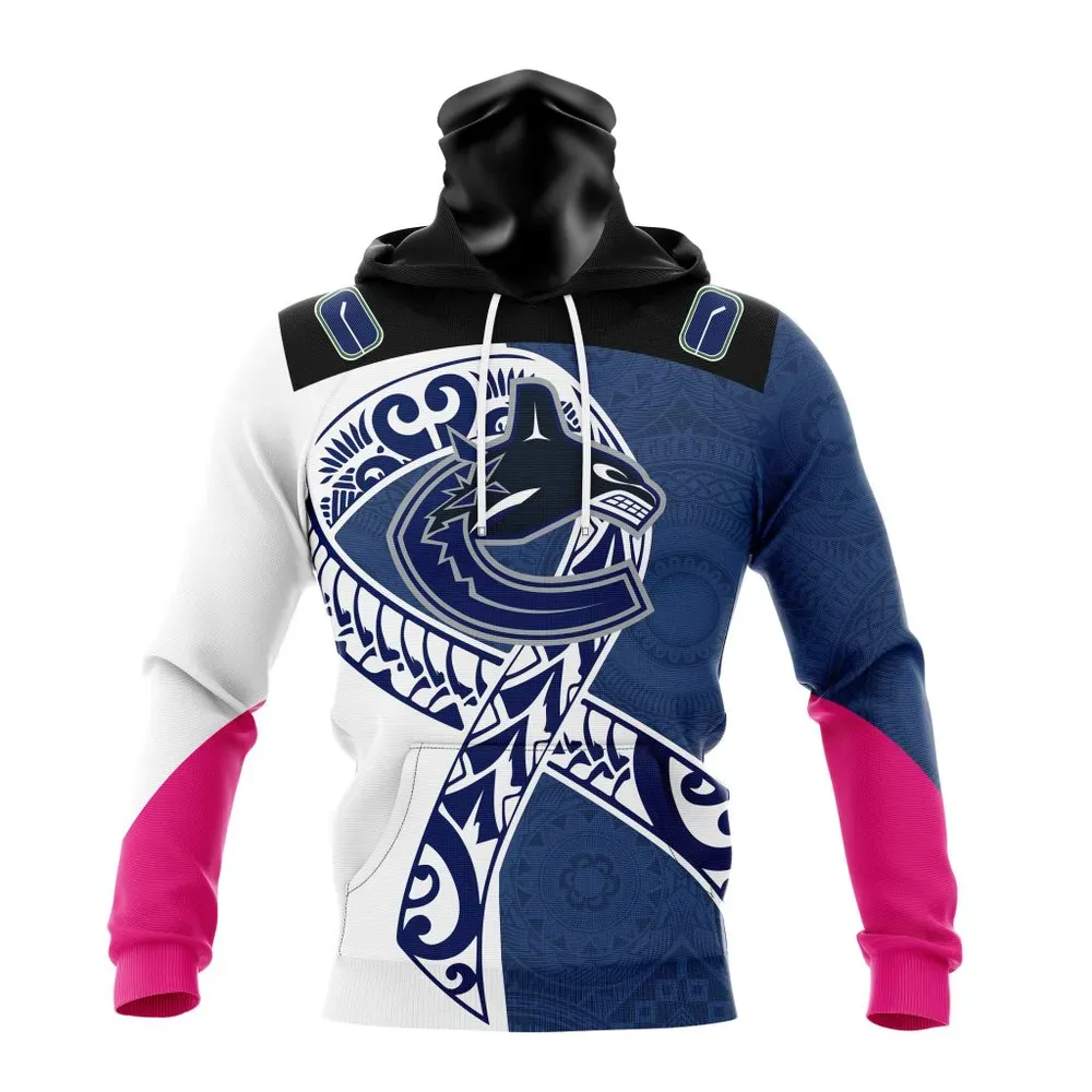 Vancouver Canucks Specialized Samoa Fights Cancer Jersey Mask Hoodie