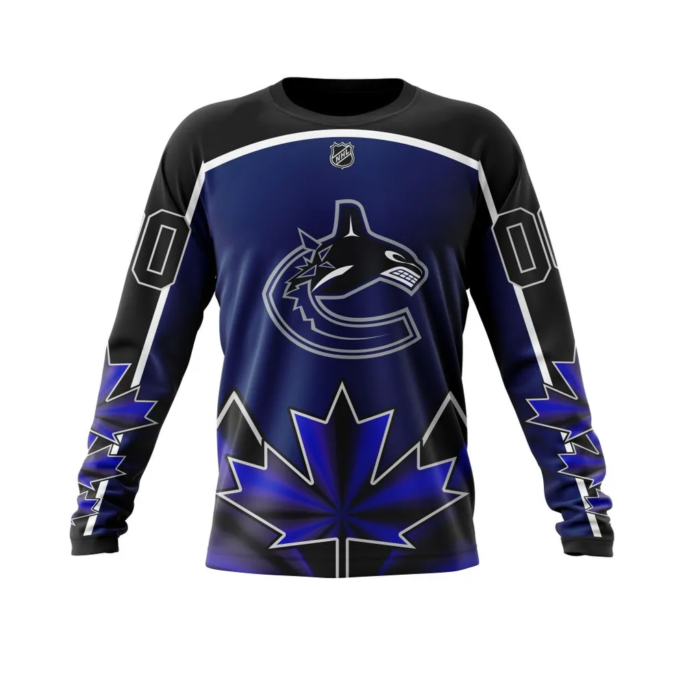 Vancouver Canucks | With Beloved Canada Maple Leafs V0122 Long Sleeved Sweatshirt 