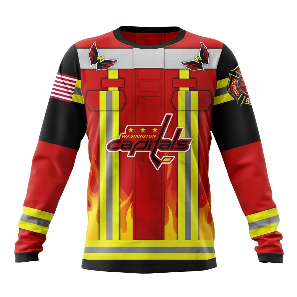 Washington Capitals Honnor Firefighter Uniform V0622 Long Sleeved Sweatshirt 