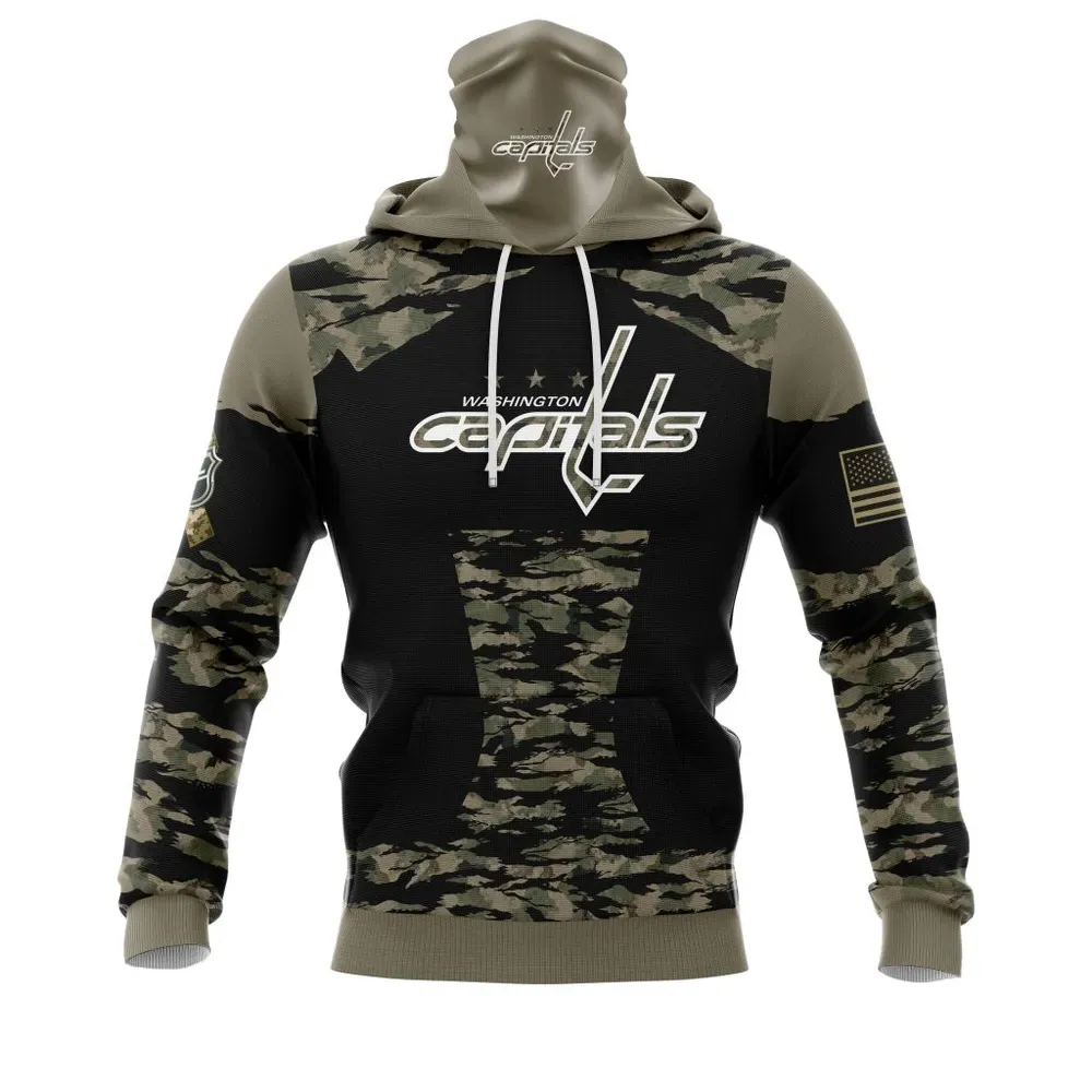 Washington Capitals | Honors Veterans And Military Members Mask Hoodie