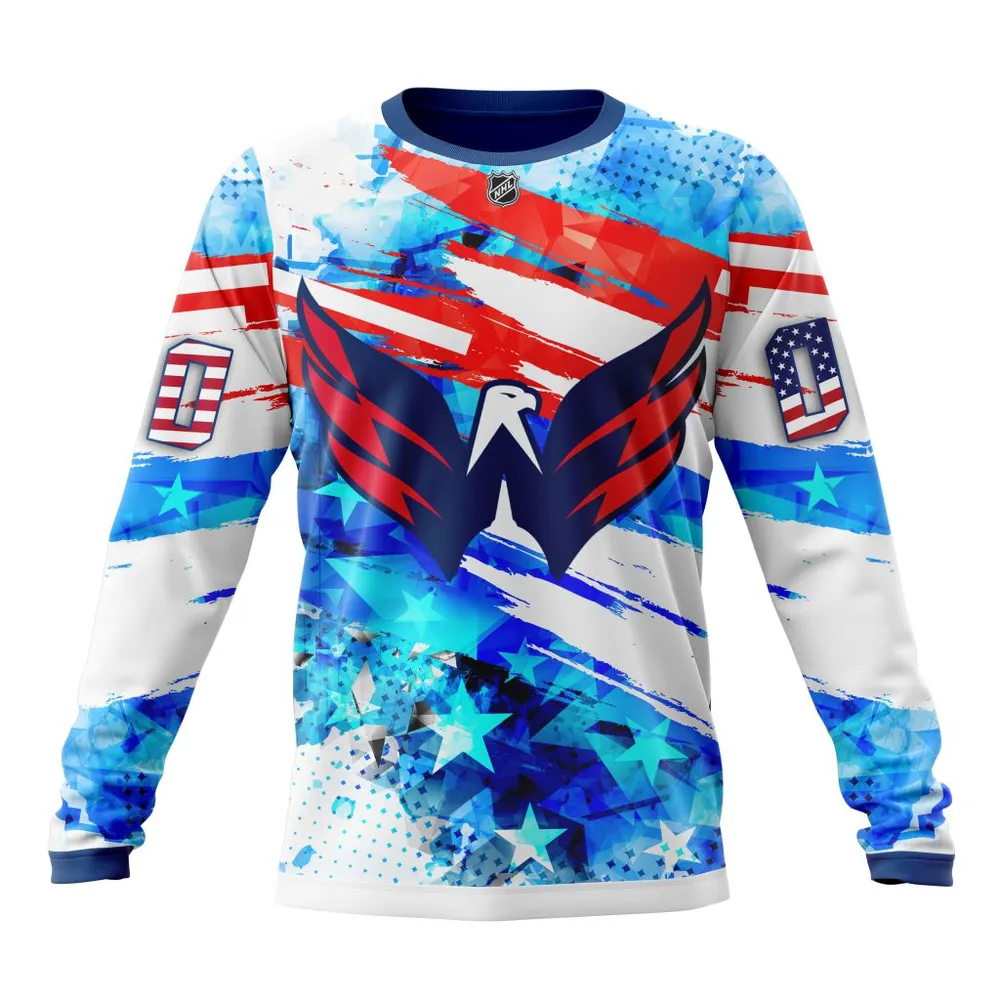 Washington Capitals | Special Concept For Independence Day St2201 Long Sleeved Sweatshirt 