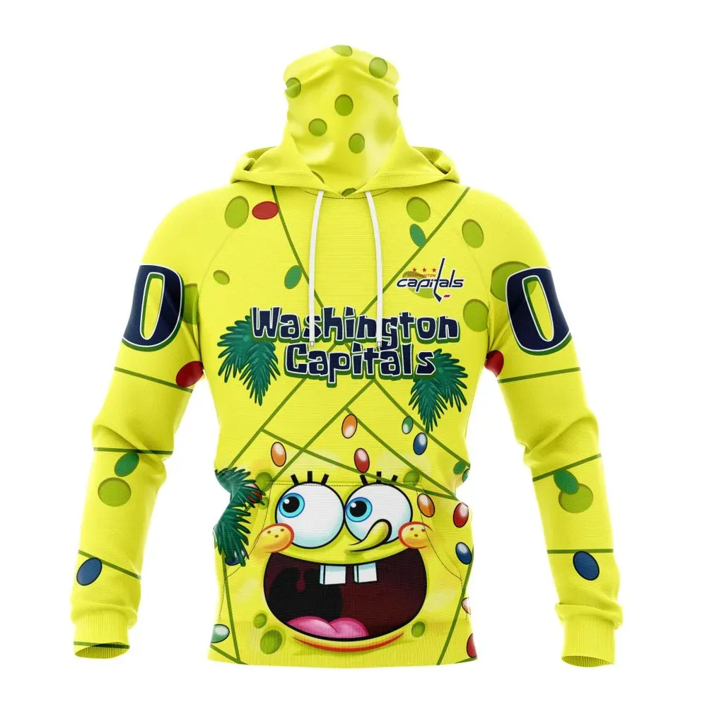 Washington Capitals | Specialized Jersey With Spongebob V0122 Mask Hoodie