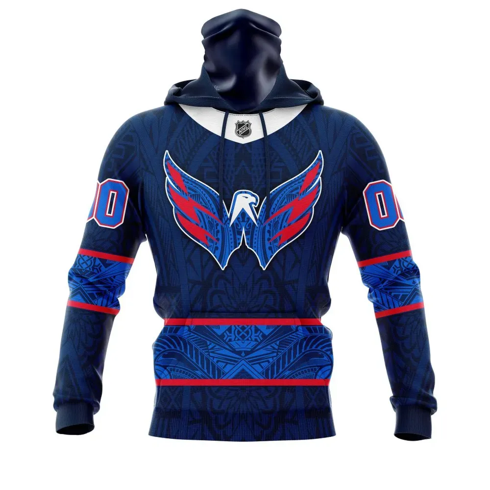 Washington Capitals | Specialized Native With Samoa Culture V0222 Mask Hoodie