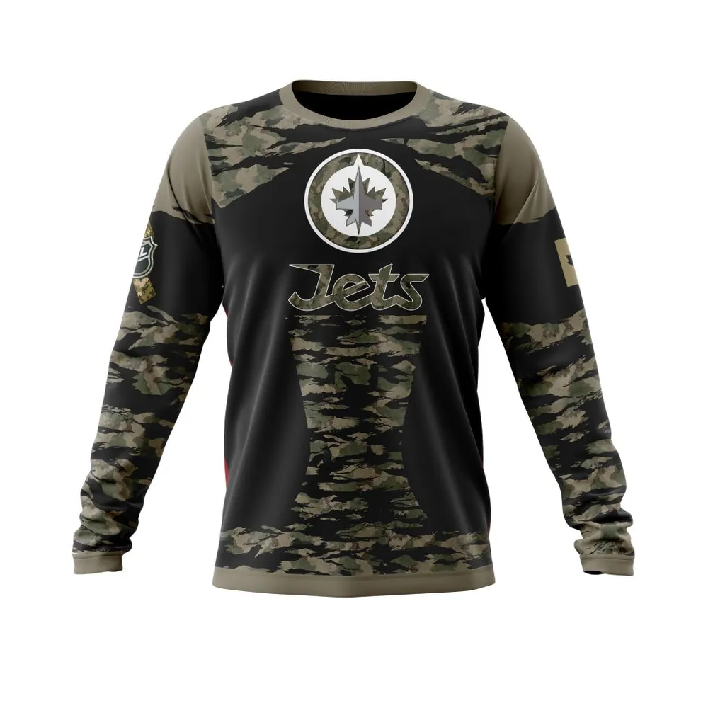 Winnipeg Jets | Honors Veterans And Military Members Long Sleeved Sweatshirt 