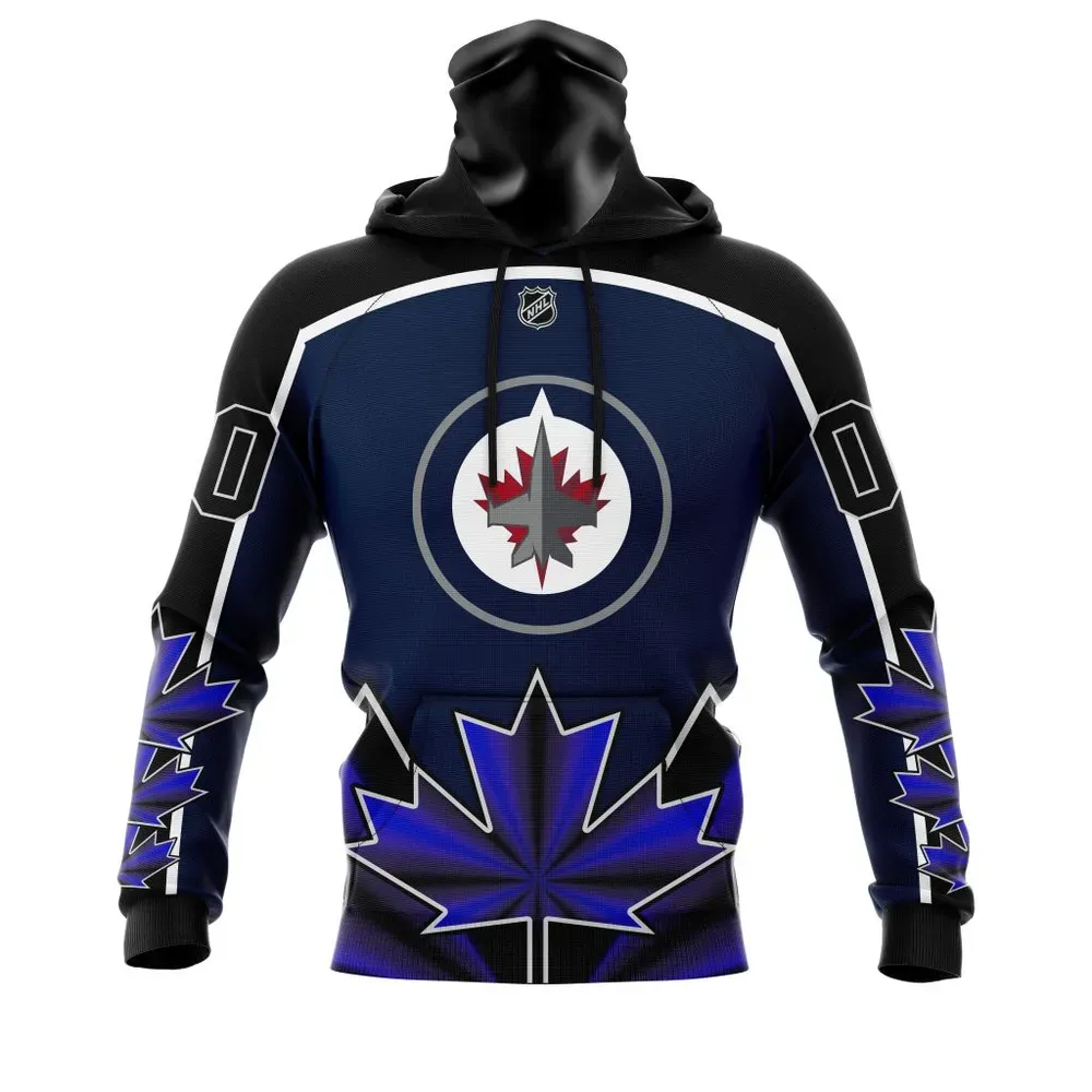 Winnipeg Jets | With Beloved Canada Maple Leafs V0122 Mask Hoodie