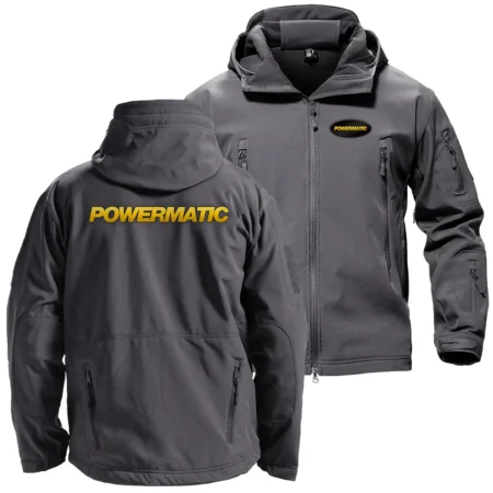 Powermatic Exclusive Logo Hooded Military Tactical Jacket BLC110A0410