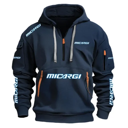 Micargi Exclusive Logo Fashion Hoodie Half Zipper BLBC210A061