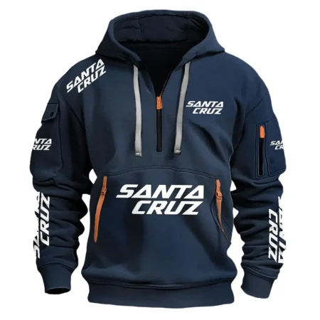 Santa Cruz Exclusive Logo Fashion Hoodie Half Zipper BLBC210A211