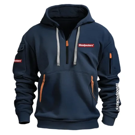 Woodpeckers Exclusive Logo Fashion Hoodie Half Zipper BLC110A021