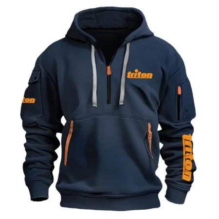 Triton Exclusive Logo Fashion Hoodie Half Zipper BLC110A081