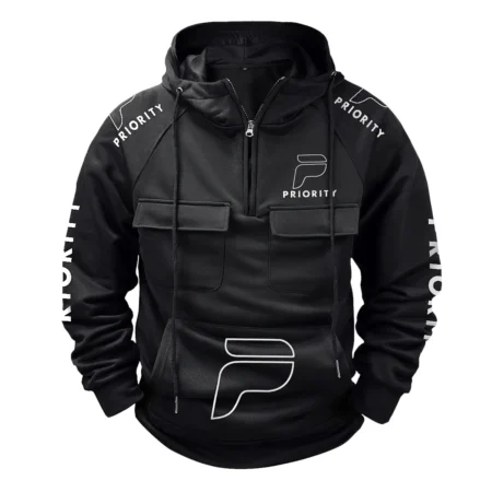 Priority Bicycles Exclusive Logo Tactical Quarter Zip Hoodie BLBC210A092