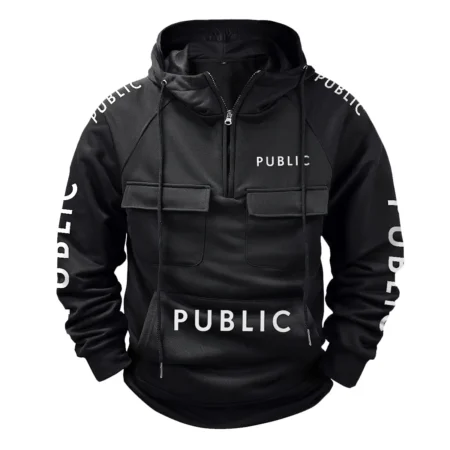 Public Bikes Exclusive Logo Tactical Quarter Zip Hoodie BLBC210A102