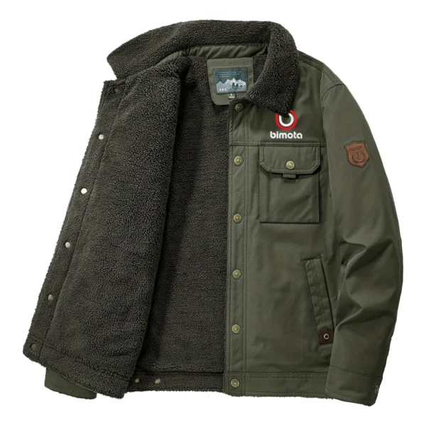 Bimota Motorcycles Exclusive Logo Velvet Coat Motorcycles QTMT191224A4BIM - Army Green