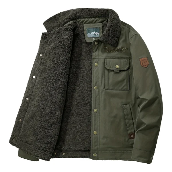 Brough Superior Exclusive Logo Velvet Coat Motorcycles QTMT191224A4BRO - Army Green