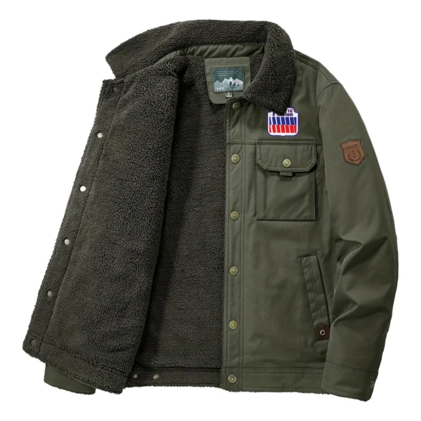 Fantic Motorcycles Exclusive Logo Velvet Coat Motorcycles QTMT191224A4FAN - Army Green