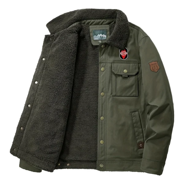 Gilera Motorcycles Exclusive Logo Velvet Coat Motorcycles QTMT191224A4GIL - Army Green