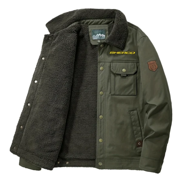 Sherco Exclusive Logo Velvet Coat Motorcycles QTMT191224A4SHE - Army Green